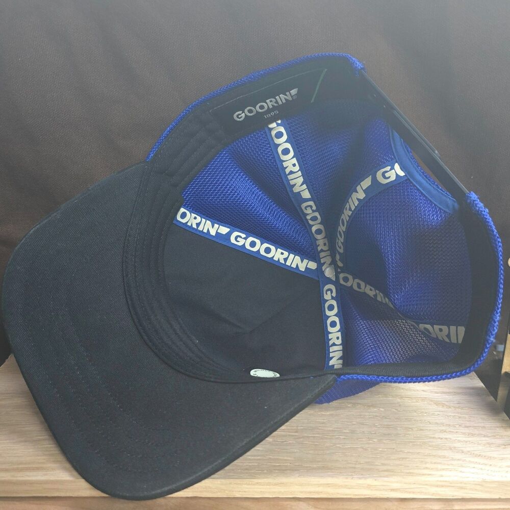Goorin Bros Flex The Pitbull Trucker Hat Blue Suede Black Brim Snapback - Picture 5 of 8